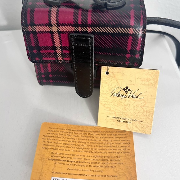 PATRICIA NASH Tartan Beet Mini Bag Crossbody Strap NWT - Picture 2 of 10